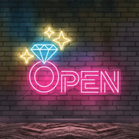 Diamond Open Indoor Neon Sign Business Wall Decor Art