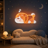 Dog Falling Asleep LED Neon Sign Light Pop Art
