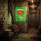 Dramatic Exit LED Neon Sign Light Pop Art