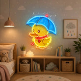 Duck Walking Under Rain LED Neon Sign Light Pop Art