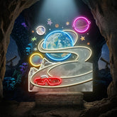 Fantastic Trip To The Moon Collapse Art LED Neon Sign Light Pop Art