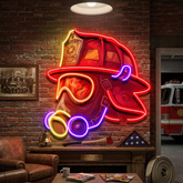 Fire Safety Helmet LED Neon Sign Light Pop Art
