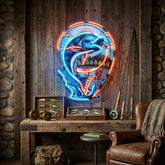 Fish Being Fished LED Neon Sign Light Pop Art