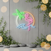 Flamingo Palm Tree Neon Sign Bedroom Decor Sign