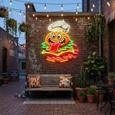 Funny Burger Chef LED Neon Sign Light Pop Art