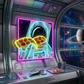 Galaxy Pizza Mission LED Neon Sign Light Pop Art