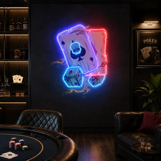 Gambling Poker Led Neon Acrylic Artwork