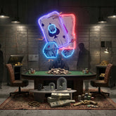 Gambling Poker Art Work Led Neon Sign Light