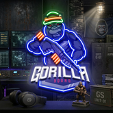 Gorilla Cartoon Mascot LED Neon Sign Light Pop Art