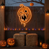 Spooky Dripping Pumpkin LED Neon Sign – Halloween Wall Decor for Haunted Vibes