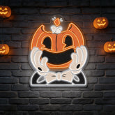 Smiling Pumpkin Face Neon Sign – Retro Halloween Wall Light for Spooky Home Decor