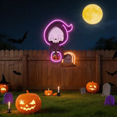 Halloween Ghost Pumpkin Artwork Led Neon Sign Light