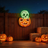 Halloween Skull Pumpkin Cute Artwork Led Neon Sign Light