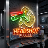 Headshot Master Gaming LED Neon Sign Light Pop Art