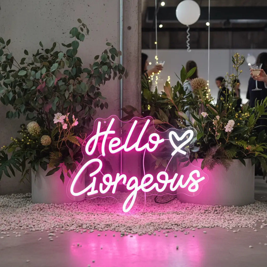 Hello Gorgeous Neon Sign for Home&Shop&Party Decor