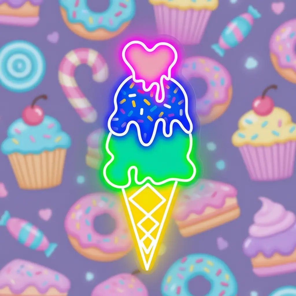 Ice Cream Neon Sign Restaurant Wall Decor Neon Sign