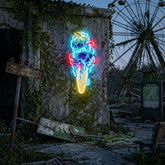 Ice Scream Cone Skull Melting LED Neon Sign Light Pop Art
