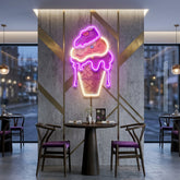 Icecream Cones Cartoon Artwork Led Neon Sign Light
