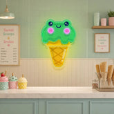 Ice Cream Cone Frog LED Neon Sign Light Pop Art