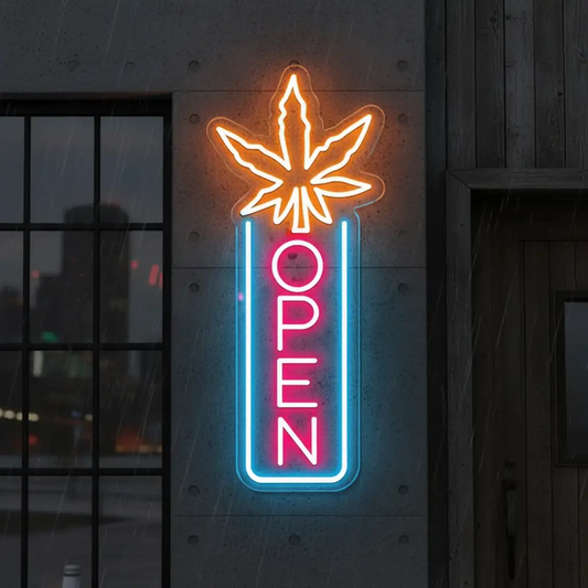 Indoor Vertical Open Sign Design Open Neon Sign