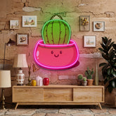 Kawaii Cactus Succulent Plant LED Neon Sign Light Pop Art