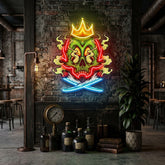King Skull Weed Smoking LED Neon Sign Light Pop Art