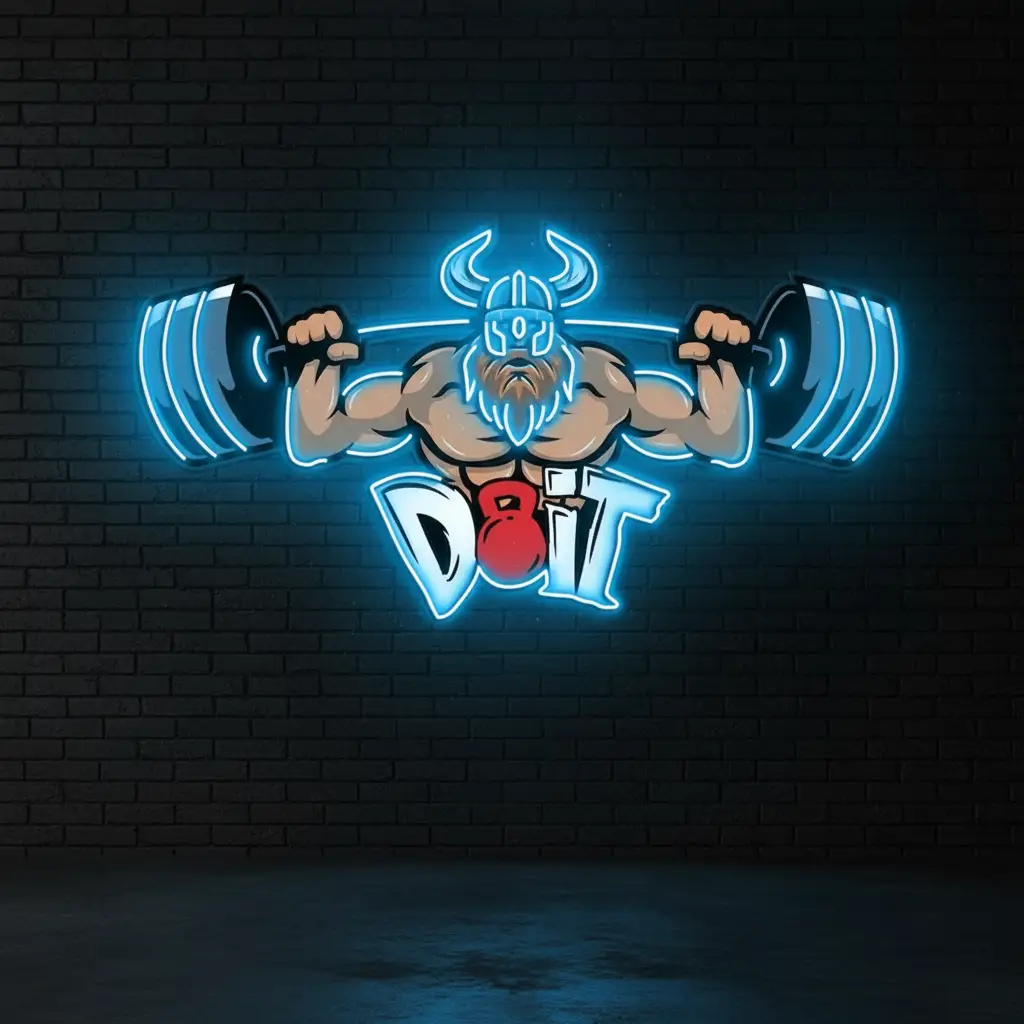 Lifting Barbell LED Neon Sign Gym Game Room Decor Sign