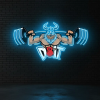 Lifting Barbell LED Neon Sign Gym Game Room Decor Sign