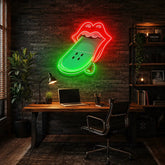 Lips Skateboard Led Neon Acrylic Artwork