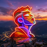 Looking Up High Colorful Portrait Abstract Art LED Neon Sign Light Pop Art