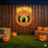 Halloween Pumpkin Neon Sign – Haunted House LED Wall Light for Spooky Party & Home Decor