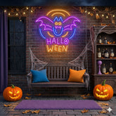 Halloween Bat Neon Sign – Fun Spooky LED Wall Light for Party & Haunted House Decor