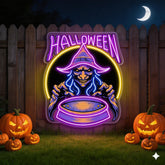 Halloween Witch Neon Sign – LED Wall Light for Haunted House & Party Decor