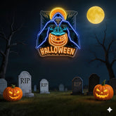 Grim Reaper Halloween Neon Sign – LED Wall Light for Haunted House & Party Decor