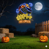 Scary Pumpkin Scarecrow Neon Sign – Halloween LED Wall Light for Spooky Party & Haunted House Décor