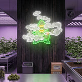 Marijuana Bud Cartoon Artwork Led Neon Sign Light