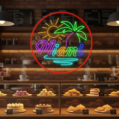 "Miami Beach Bar" LED Neon Sign