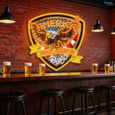 Military Proud American Eagle Neon Sign Light Artwork