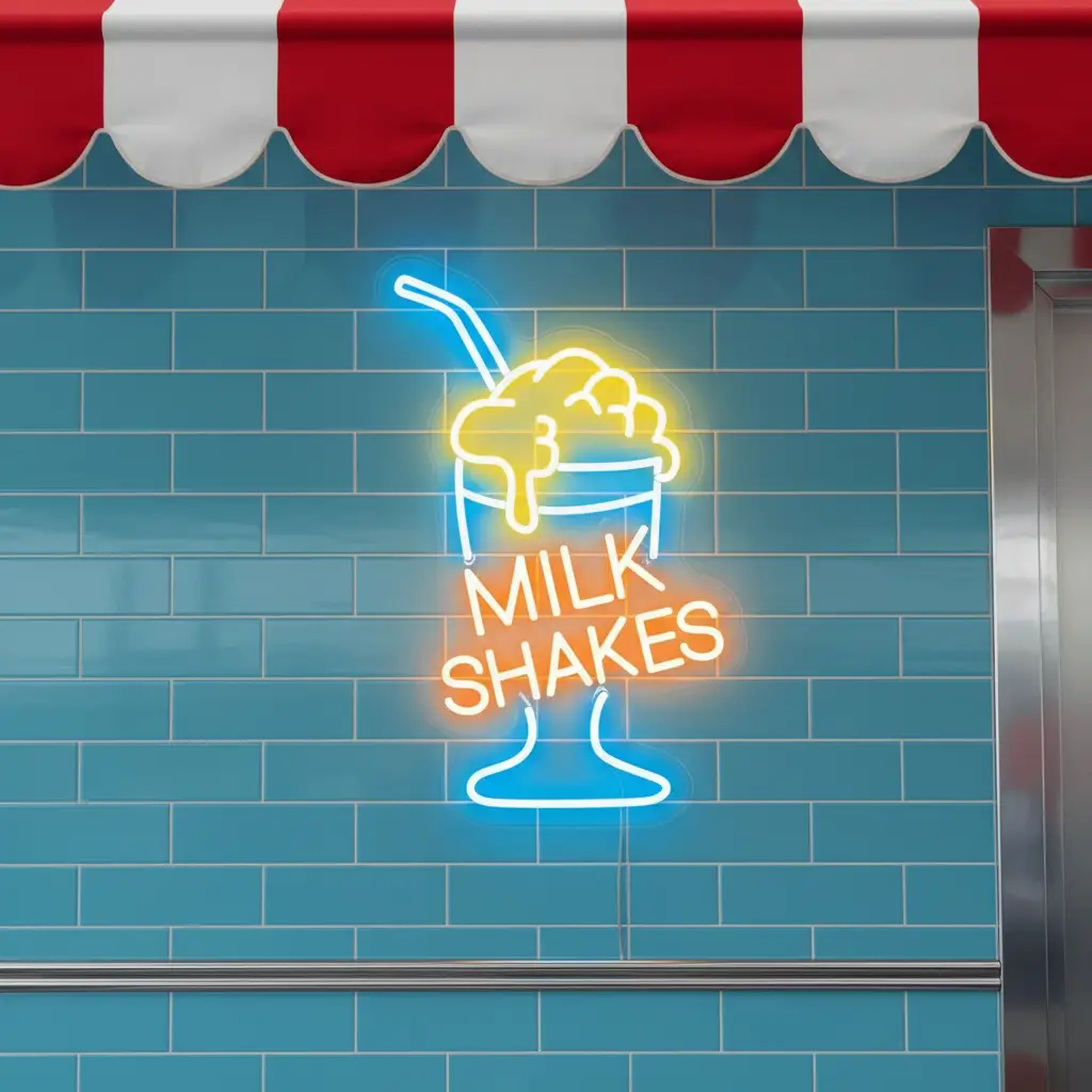 Milkshake Neon Sign Coffee Shop Neon Sign