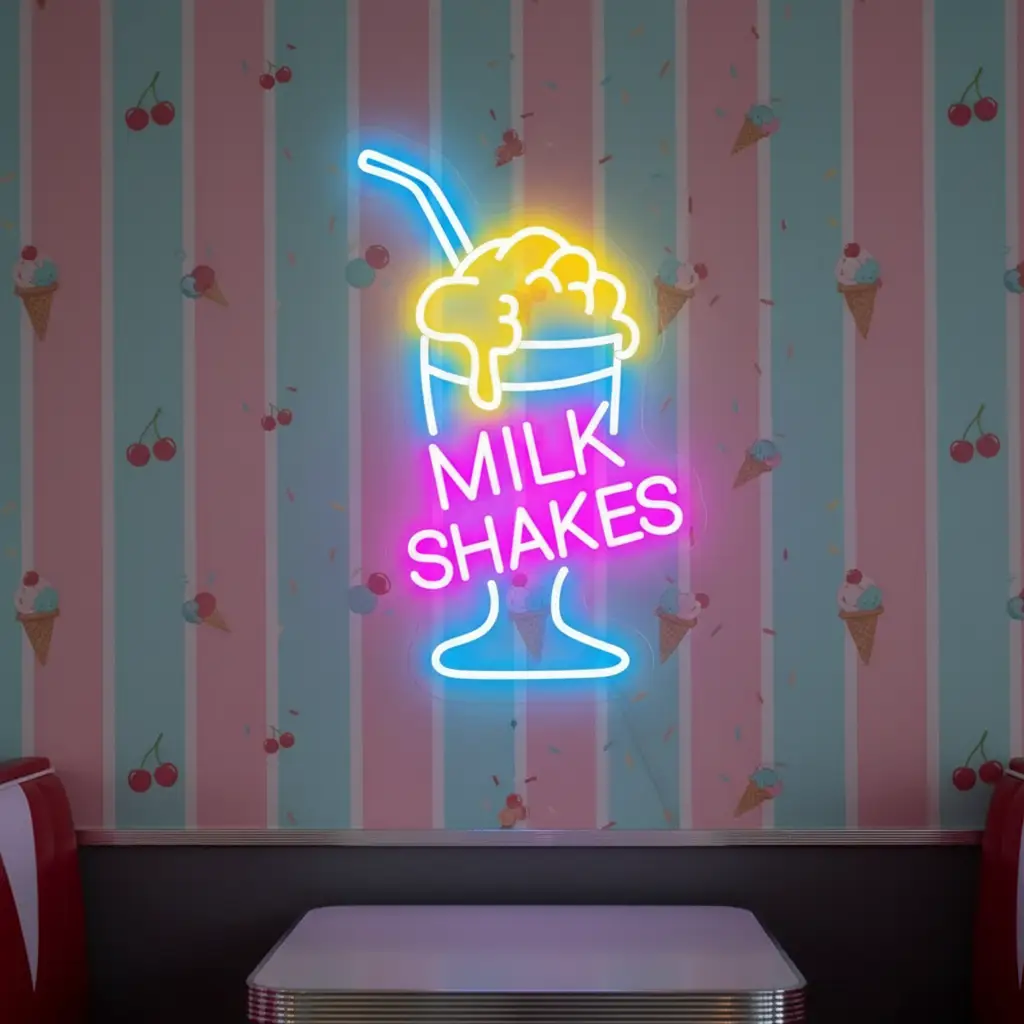Milkshake Neon Sign Coffee Shop Neon Sign