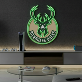 Milwaukee Bucks NBA Led Neon Sign Man Cave Decor