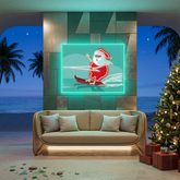 Surfing Santa Neon Sign – Fun Christmas LED Wall Light for Beach Lovers & Holiday Décor