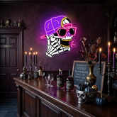 Hip-Hop Skull Neon Sign – Cool LED Wall Light for Bars, Man Caves & Halloween Party Décor