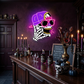 Hip-Hop Skull Neon Sign – Cool LED Wall Light for Bars, Man Caves & Halloween Party Décor