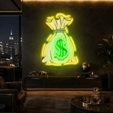 Money Bag Led Neon Acrylic Artwork