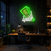 Money Hands Led Neon Acrylic Artwork