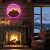 Mountain With Sunset Artwork Led Neon Sign Light
