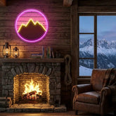 Mountain With Sunset Artwork Led Neon Sign Light