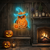 Halloween Owl Pumpkin Neon Sign – LED Wall Light for Spooky Home & Party Décor