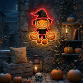 Witch Pumpkin Neon Sign – Spooky Halloween LED Light for Haunted House & Party Wall Décor